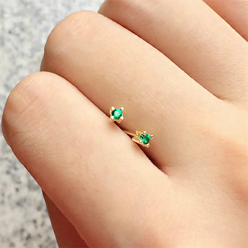 

New 925 Sterling Silver 14k Gold-plated Emerald Earrings Hypoallergenic, Simple and Stylish Earrings