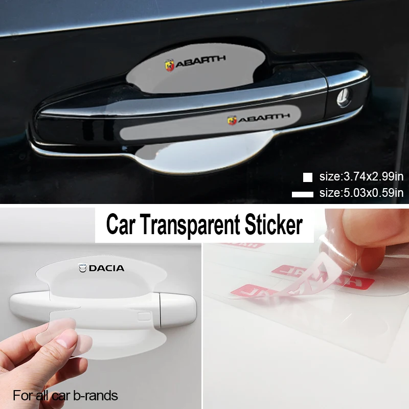 

8pcs Car Transparent Door Handle Sticker Anti-scratch For Mitsubishi L200 Lancer 9 10 X Montero Sport Pajero 2 4 Car Accessories
