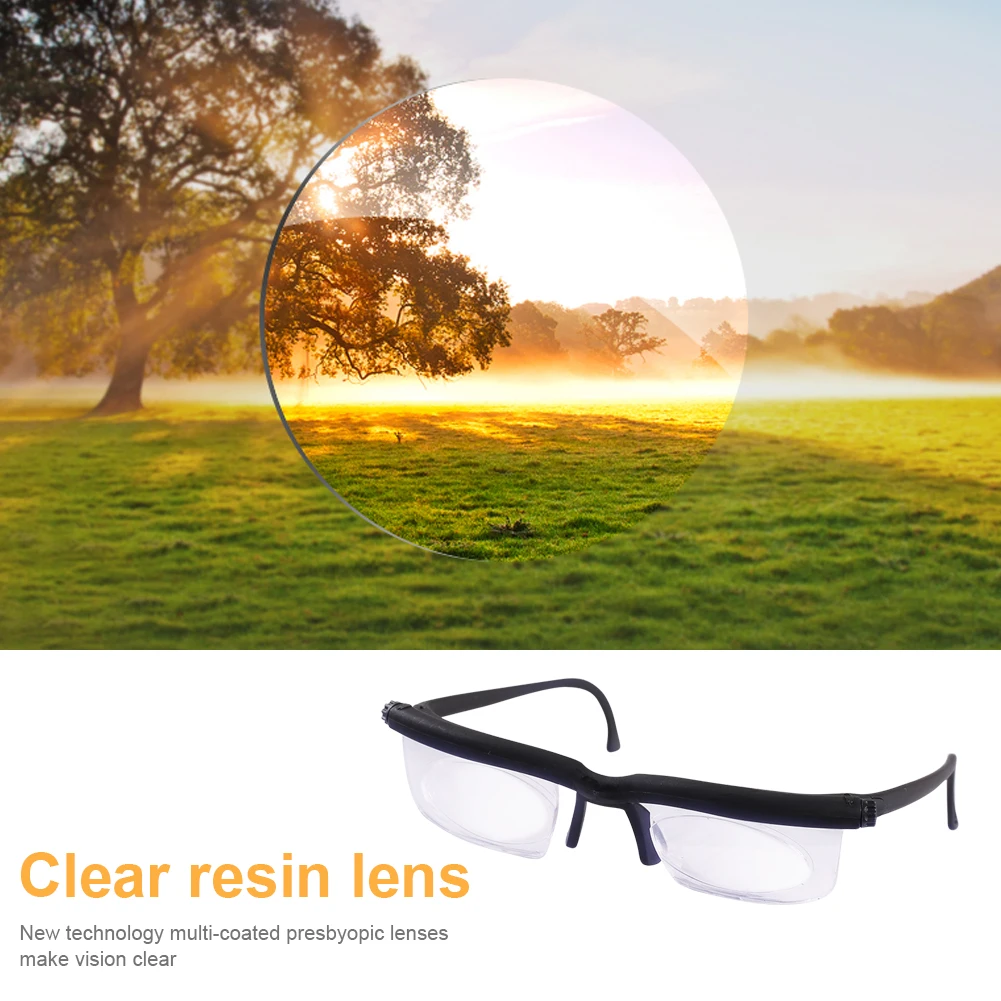 

New Adjustable Strength Lens Eyewear Variable Focus Distance Vision Zoom Glasses Protective Magnifying Glasses with Storage Bag