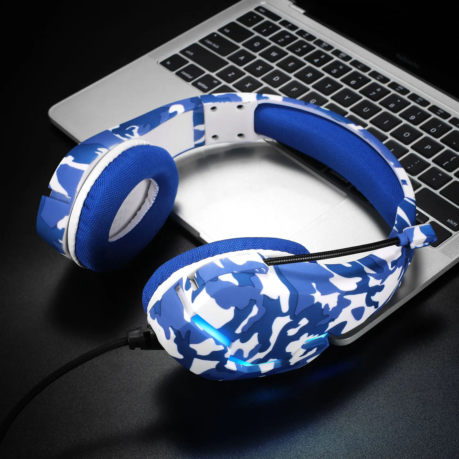 

J10 Gaming Headsets Surround Sound Stereo Wired Earphones USB Microphone Colourful Light PC Laptop Game Headset