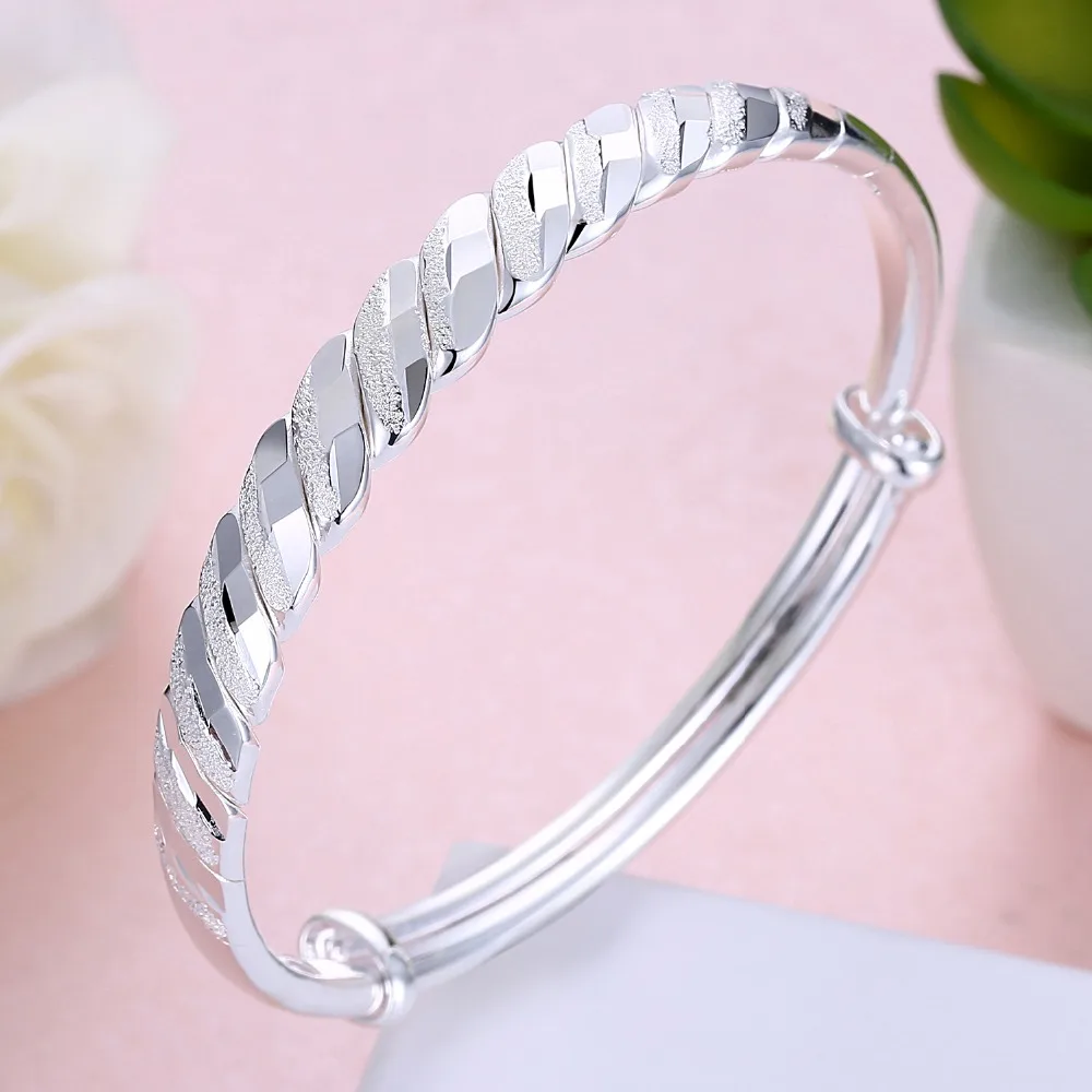 

CAB09 Best Quality Simple 925 Sterling Silver Bracelets Classical for women Wedding Jewelry