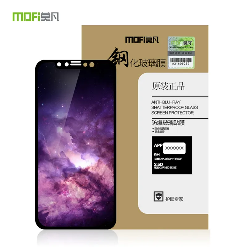 Закаленное стекло MOFI для iPhone 11 Pro max x xr xs полное покрытие экрана защита из