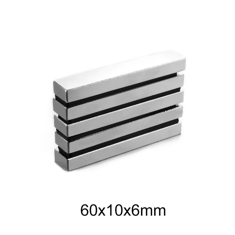 

1~15PCS 60x10x6 Long Block Strong Rare Earth Magnet 60mm X 10mm N35 NdFeB Magnets 60x10x6mm Permanent Magnetic Magnet 60*10*6 mm
