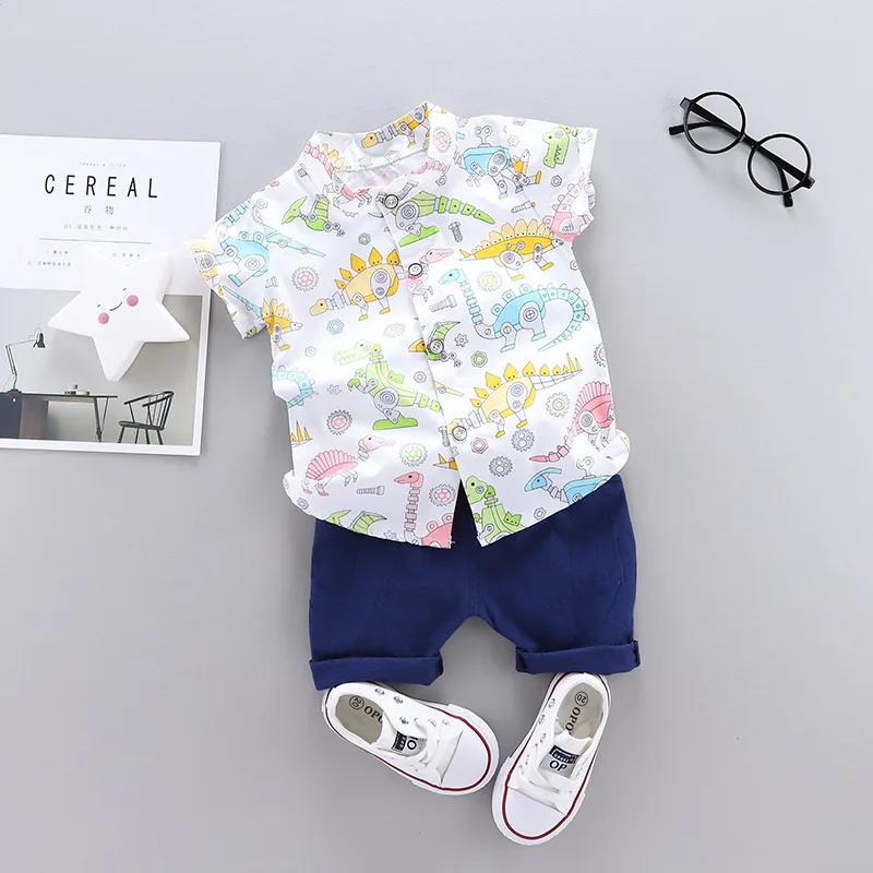 Baby boys clothes sets summer newborn cotton fashion shirts+shorts 2pcs wedding clothing for bebe toddler tracksuits 1 2Y |