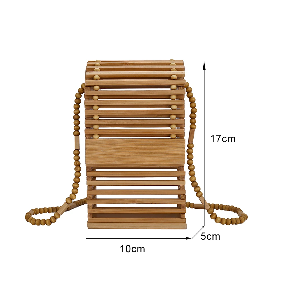 

Fashion Women Bamboo Strips Crossbody Shoulder Messenger Bag Ladies Vintage Hollow out Small Flap Phone Bags