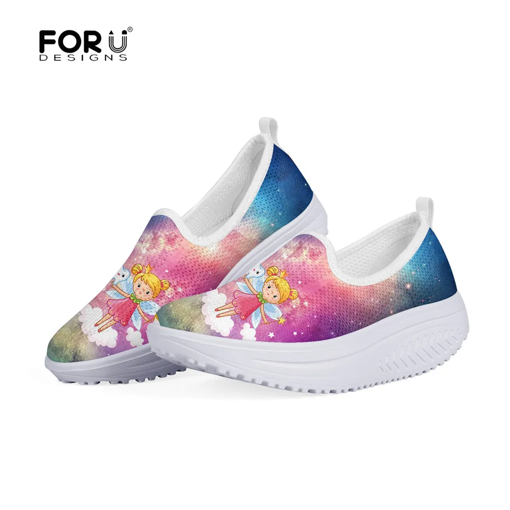 

FORUDESIGNS Dentist Galaxy 3D Design Women's Sneakers Summer Mesh Height Increasing Ladies Swing Slimming Shoes Dental Zapatos