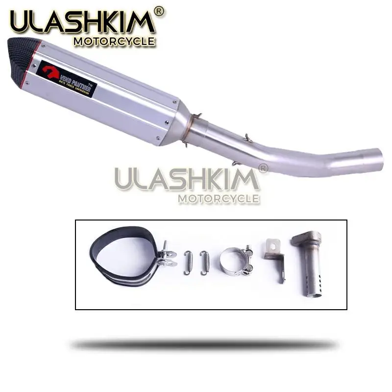 

Motorcycle Exhaust Escape Muffler Middle Contact Pipe Full System Slip on For KAWASAKI ZX 10R ZX10R ZX-10R 2008 2009 2010