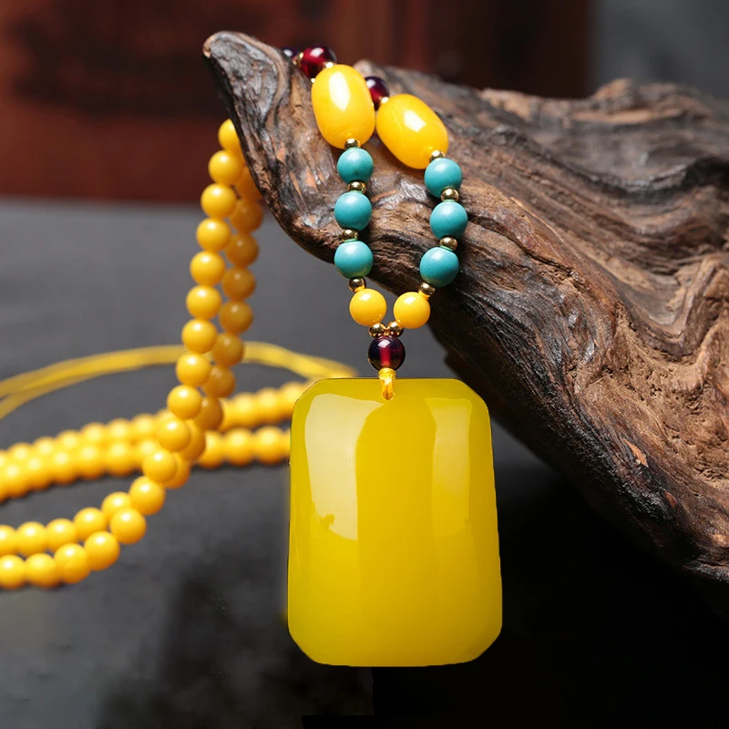 Куриное масло медовый воск ничего брендовый кулон янтарная подвеска капелька