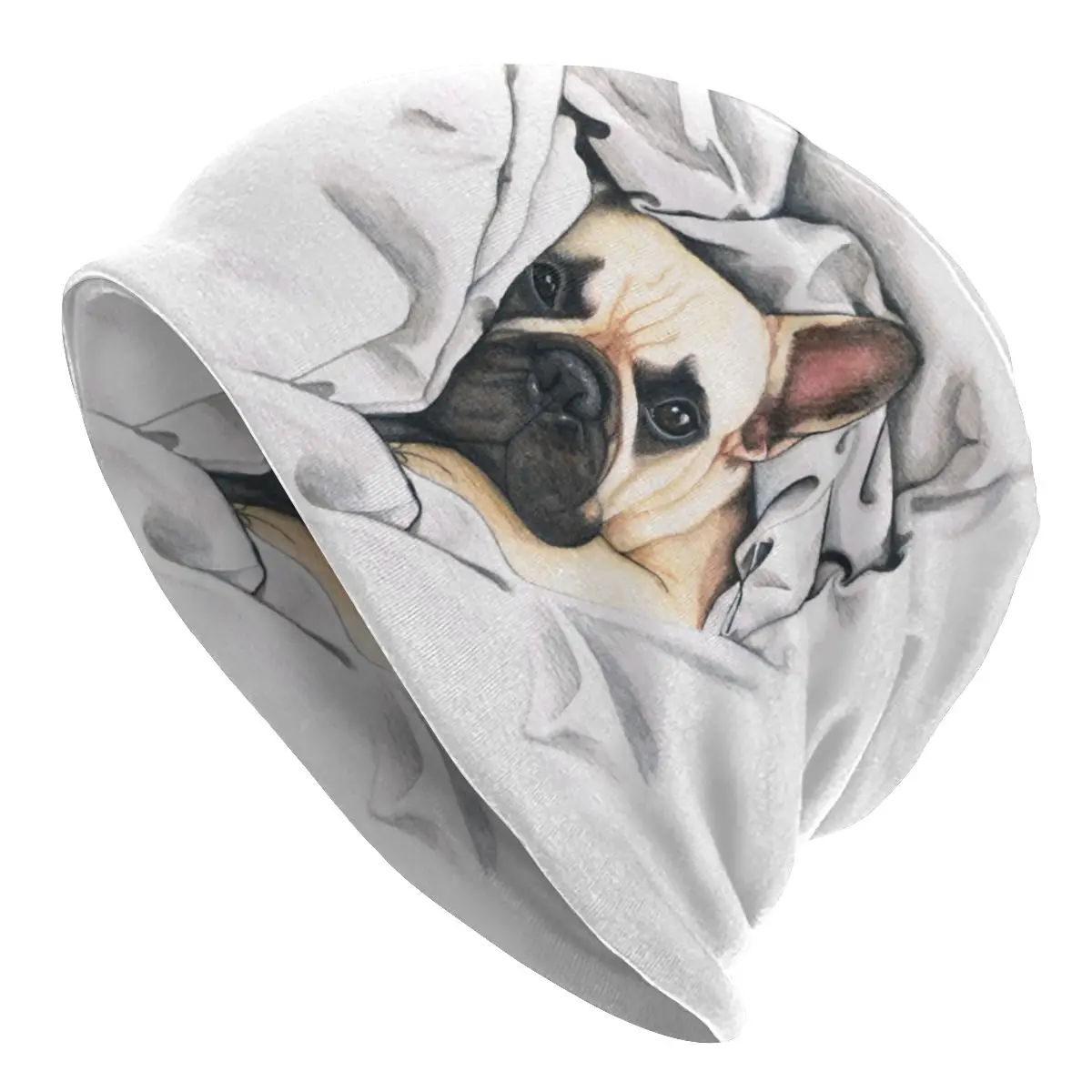 

French Bulldog Dog Lover Skullies Beanies Hat Goth Autumn Winter Outdoor Men Caps Adult Spring Warm Dual-use Bonnet Knitted Hat