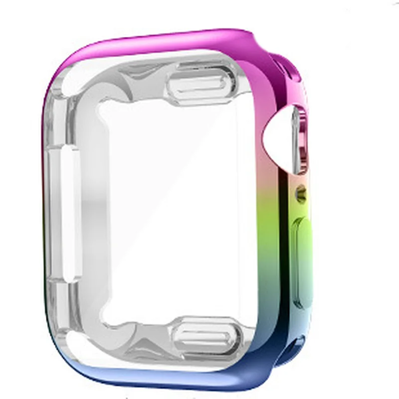 Мягкий ТПУ полноэкранный защитный чехол для Apple Watch 5 4 3 2 1 44 мм 42 40 38 градиентный