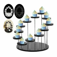 acrylic jewelry cake display stand mini round stand dessert cake holder cupcake stand party decoration 3 colors option cake tool