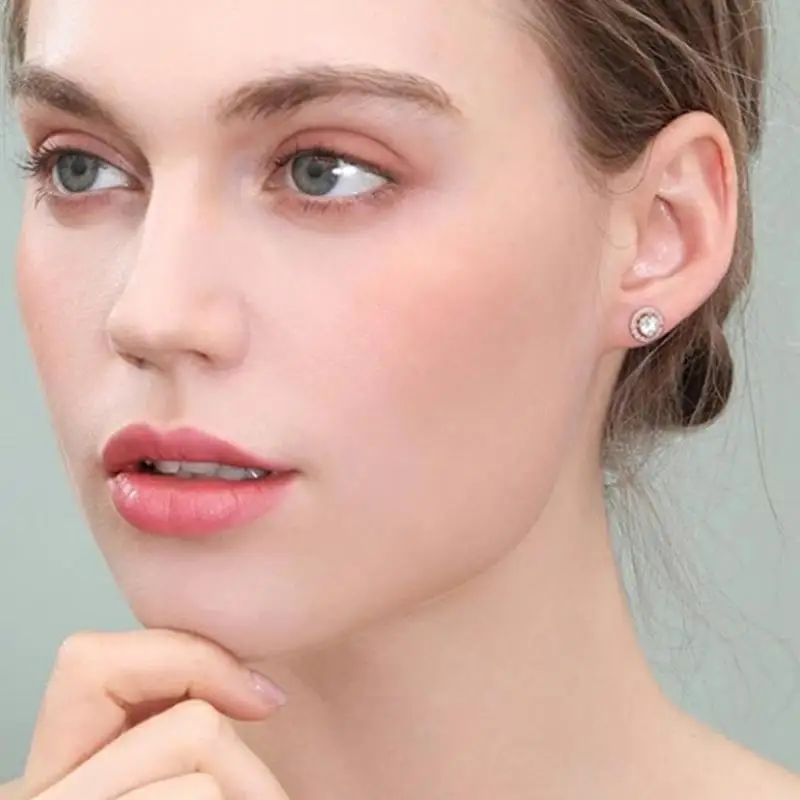 Круглые серьги гвоздики 2021 новые женские искусственный бриллиант для женщин