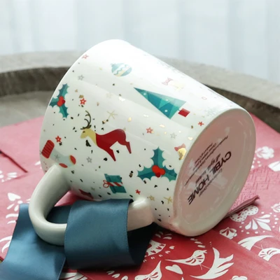 Керамическая американская большая емкость кружка толстая Золотая