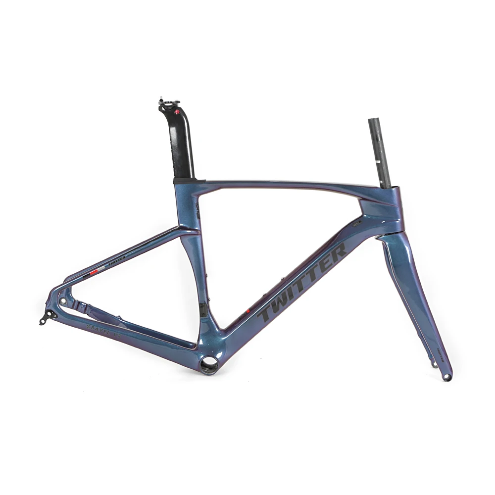 

TWITTER v2 full color carbon fiber frame road bike gravel bike frame 700*40C disc brake road carbon disc frame carbon frame road