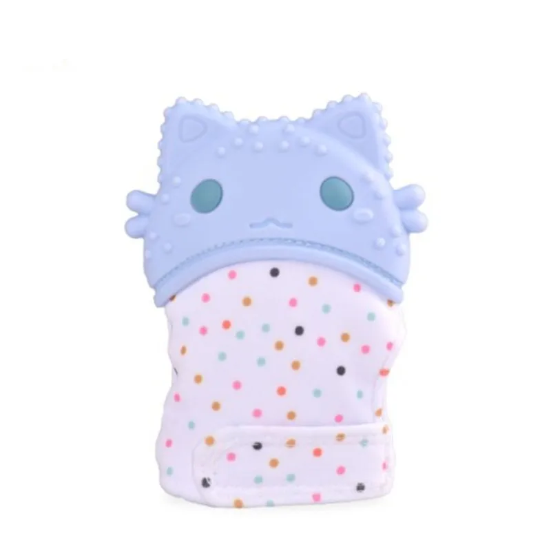 Purple cat Детские Силиконовые варежки, Детские Соска, молярные перчатки, Прорезывание Зубов, жевательный Прорезыватель для кормления, детские перчатки, царапины для новорожденных - Цвет: Purple cat