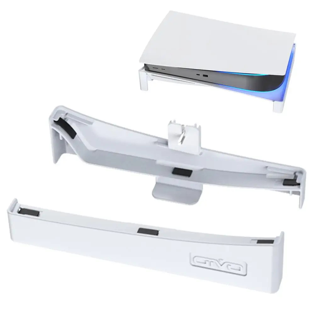 

Горизонтальная подставка для PS5, держатель для дисков PS5 и цифровых версий с регулируемым нажимным кронштейном, противоскользящая резинова...