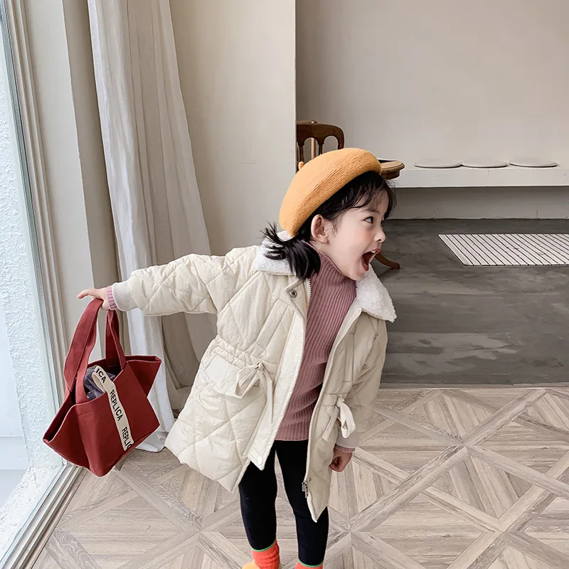 Зимнее пальто для девочек Новинка корейский стиль утолщенная и теплая