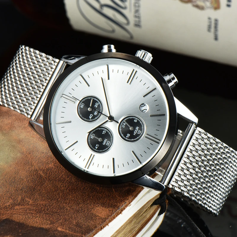 

PR Men Classic Quartz Watch Luxury Top Brand Round Timing Code Table Stainless Steel Retro