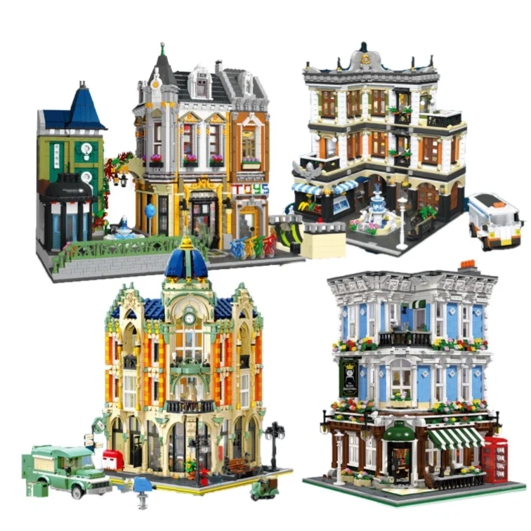 

Creator Street View Expert Fountain Square 89113 3420Pcs Moc Moduler Building Blocks Bricks Model Toys Gifts Bar Post Office