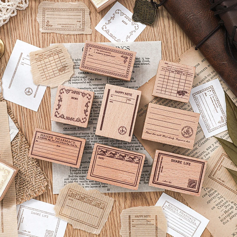 

Card Making Stamp Wood Mounted Rubber Stamps for DIY Crafts Scrapbooking Planner