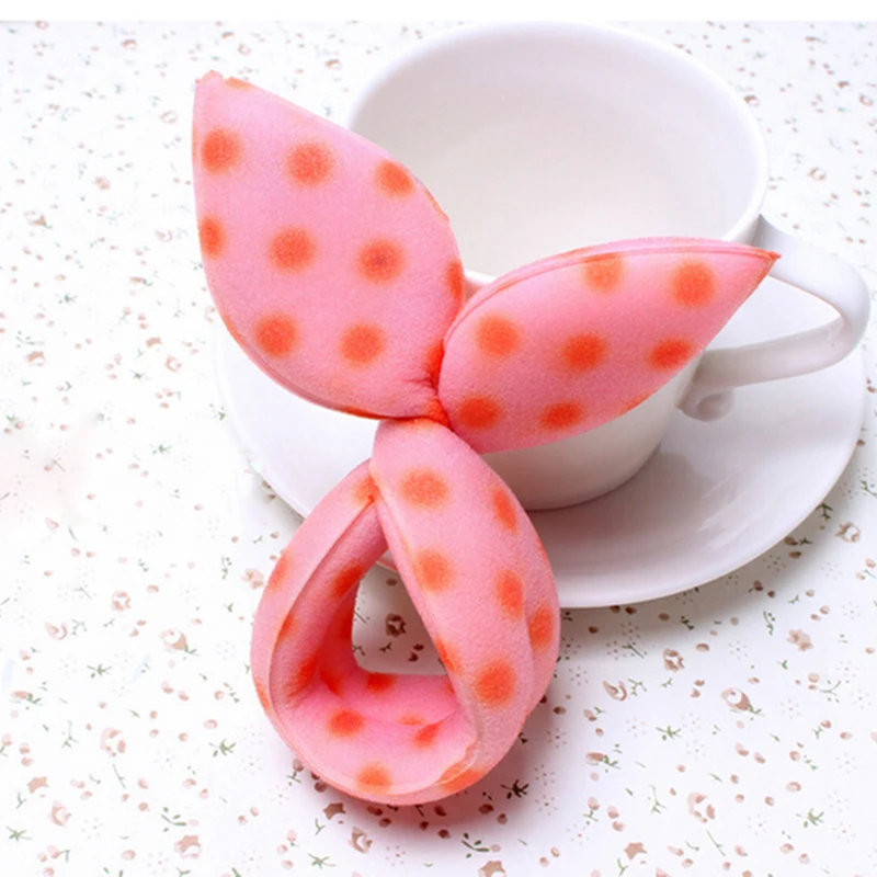 1PC New Cute Lovely Rabbit Ear Sponge Hair Styling Curler Roller Donut Bun Maker Twist Tool | Красота и здоровье