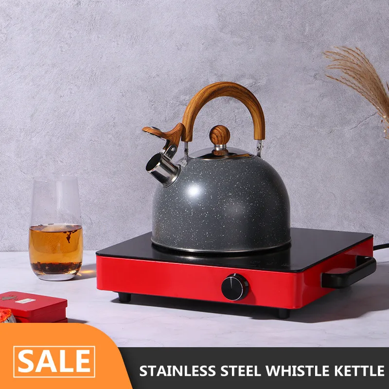 

2.5L Stainless Steel Marbling Whistling Kettle Induction Cooker Large Capacity Boiling Kettle Whisting Teapot Kitchen Cookwares