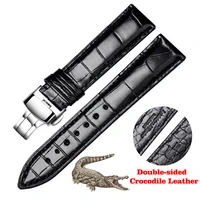 universal strap double sided alligator leather 19mm watch strap for iwc omega tissot luxury watch strap man custom watchbands