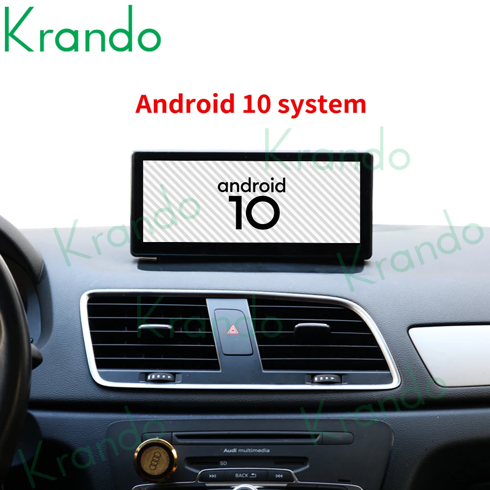 저렴한 Krando 8.8 인치 4 + 128GB 안 드 로이드 10.0 자동차 오디오 시스템 GPS 아우디 Q3 2011-2017 자동차 헤드 유닛 무선 Carplay 안 드 로이드 자동