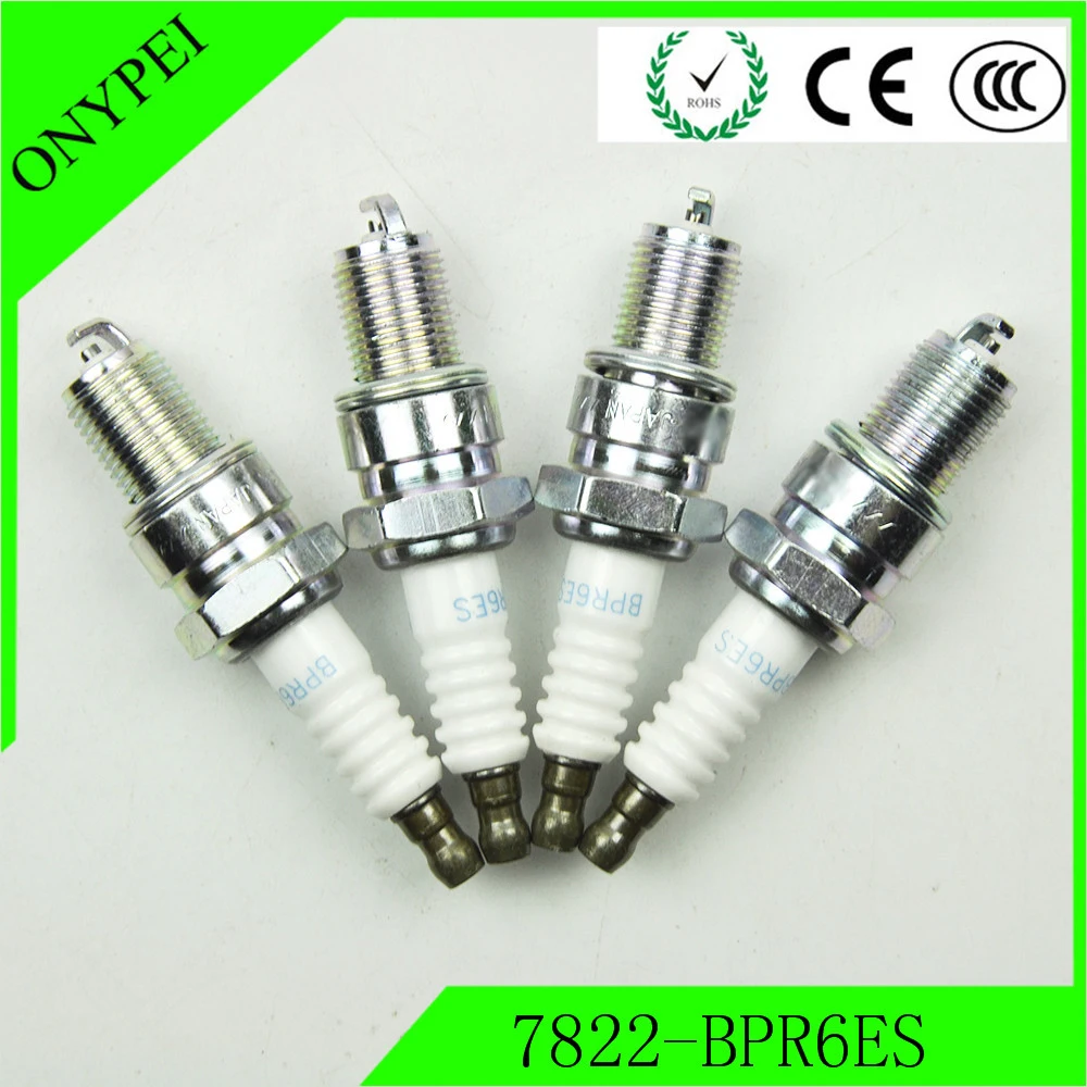 4 шт. BPR6ES 7822 Свеча зажигания для Chevrolet Pontiac Hyundai Mitsubishi Dodge Geo BPR6ES-7822 | Автомобили и