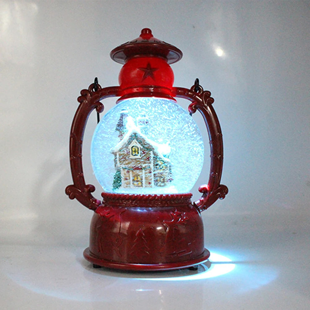 

Resin Music Box Crystal Ball Snow Globe Glass Lights Christmas Gift With Speaker Spinning Santa Claus Crafts Desktop Decorations