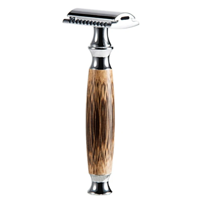 Безопасная бритва из натурального бамбука металлическая с защитой от ржавчины