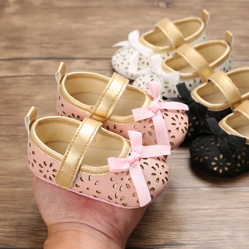 

Floral Embroidery Baby Shoes For Newborn Baby Girl Bow First Walker Soft Soles Cute Toddler Anti-Slip Princess Shoe