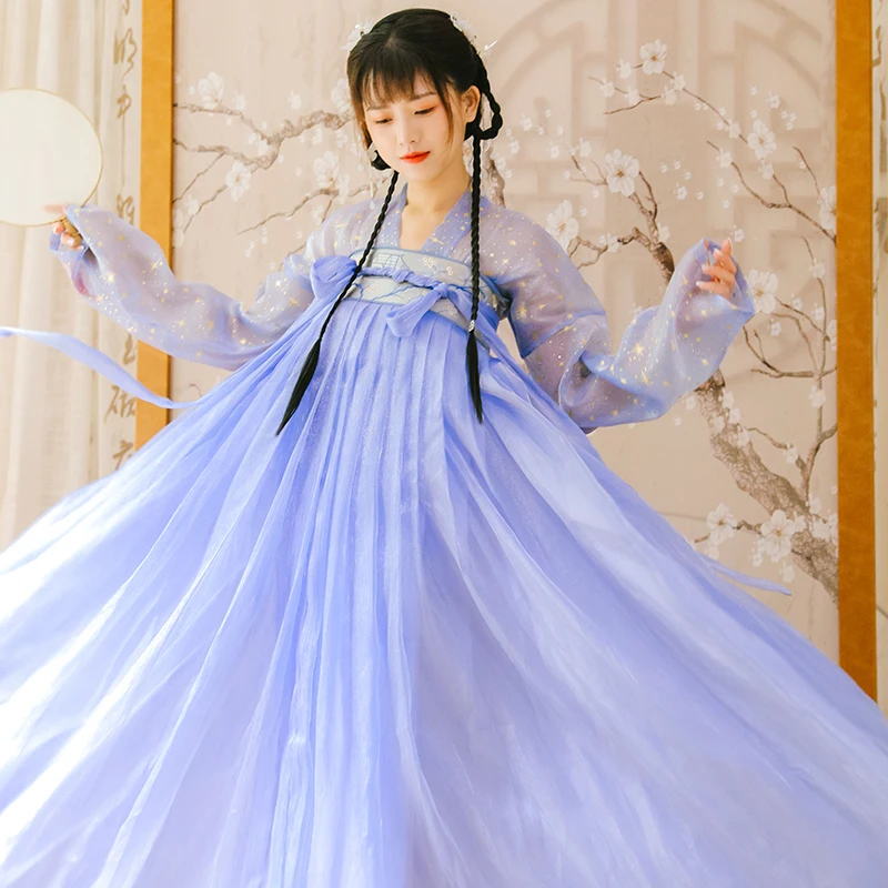 

Традиционная китайская одежда для женщин, старинное китайское платье Hanfu, сказочное китайское Стильное повседневное праздничное платье Hanfu...