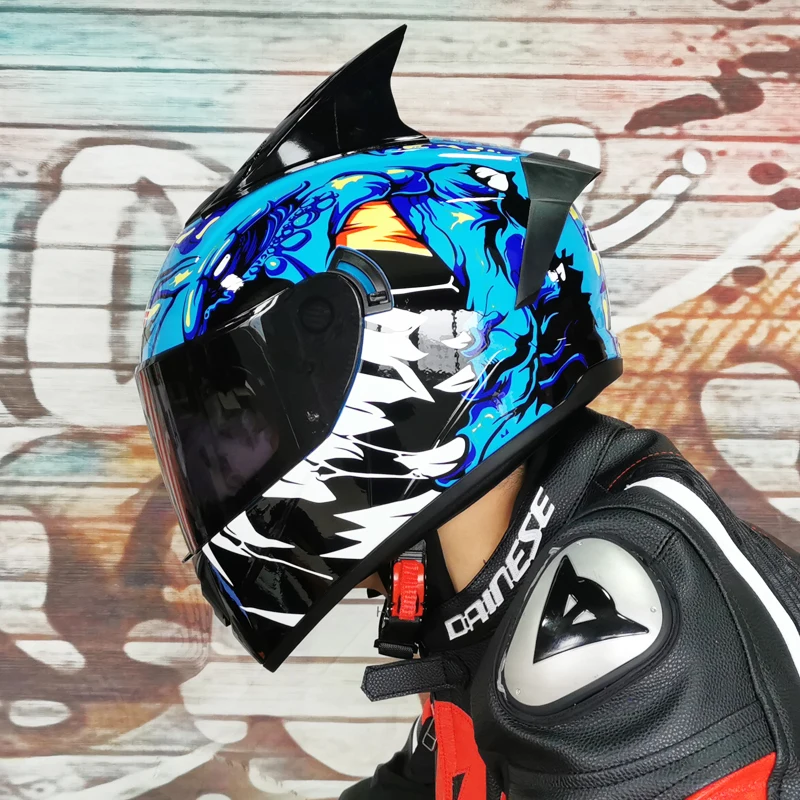 Мотоциклетный шлем на все лицо одобрен для безопасности квадроциклов кафе