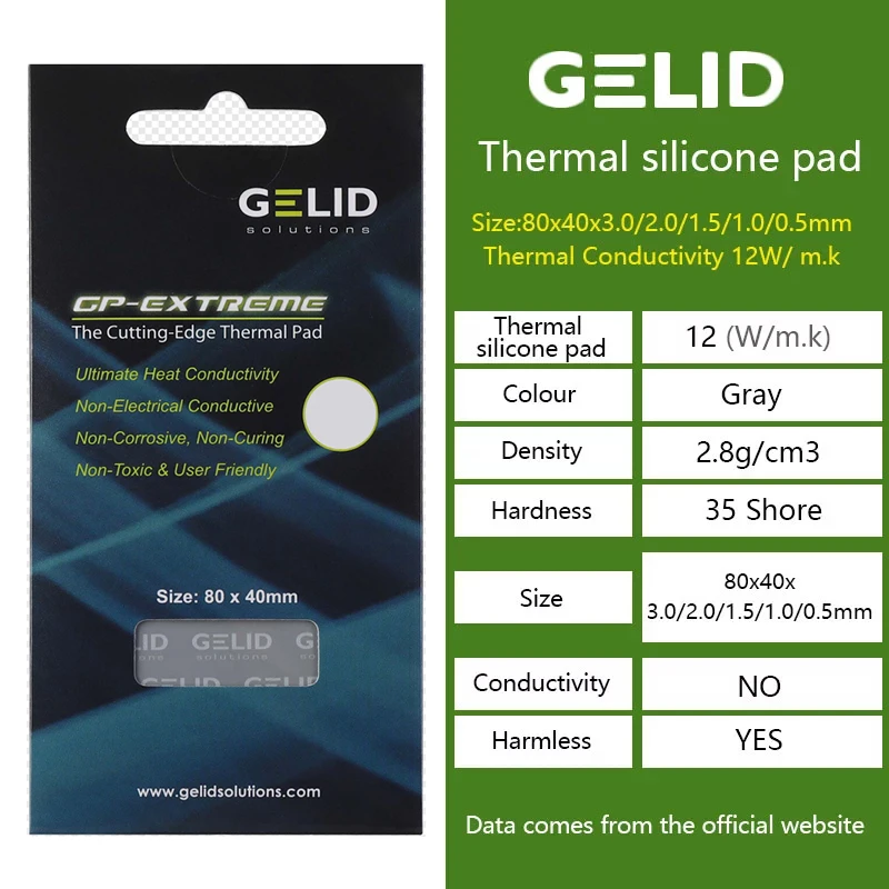 Gelid Gp-extreme Multi-tamanho Almofada Térmica de Alto Desempenho Cpu Gpu Placa Gráfica Almofada Térmica Placa Térmica Placa-mãe Almofada Térmica