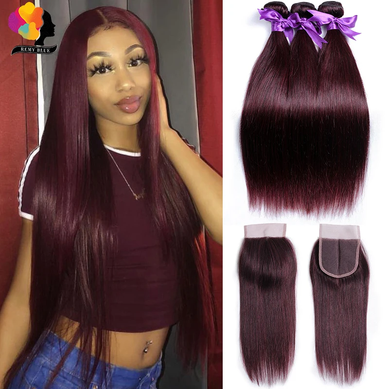 Remyblue бордовый Темный # 99J самых светлых тонов прямые и вьющиеся волосы