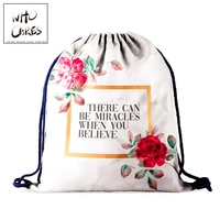 who cares women drawstring bag for shoes pouch fabric clothes storage string bag 3d printing fabric purse