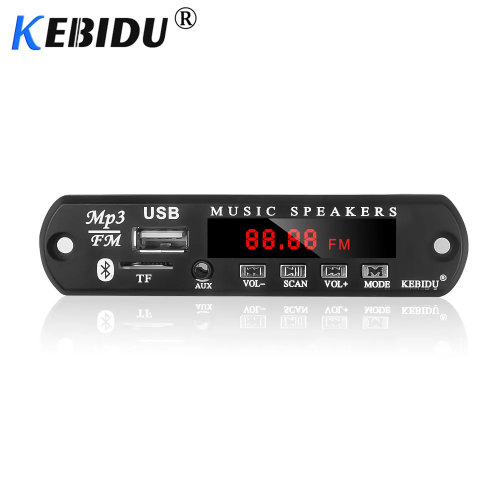 KEBIDU 5 в 12 В DIY Беспроводной Bluetooth MP3 плеер WMA декодер доска автомобильный аудио USB TF fm-радио модуль дистанционное управление для автомобиля
