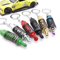 universal adjustable alloy car interior suspension keychain coilover spring car tuning part shock absorber keyring gift