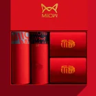 Мужские хлопковые трусы-боксеры, красные дышащие трусы-боксеры, комплект нижнего белья из органического хлопка, 2022