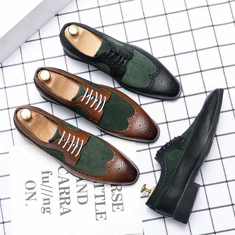 

2021 spring and autumn men's block shoes large size 38-48 men's customized color matching retro trend casual men's shoes
