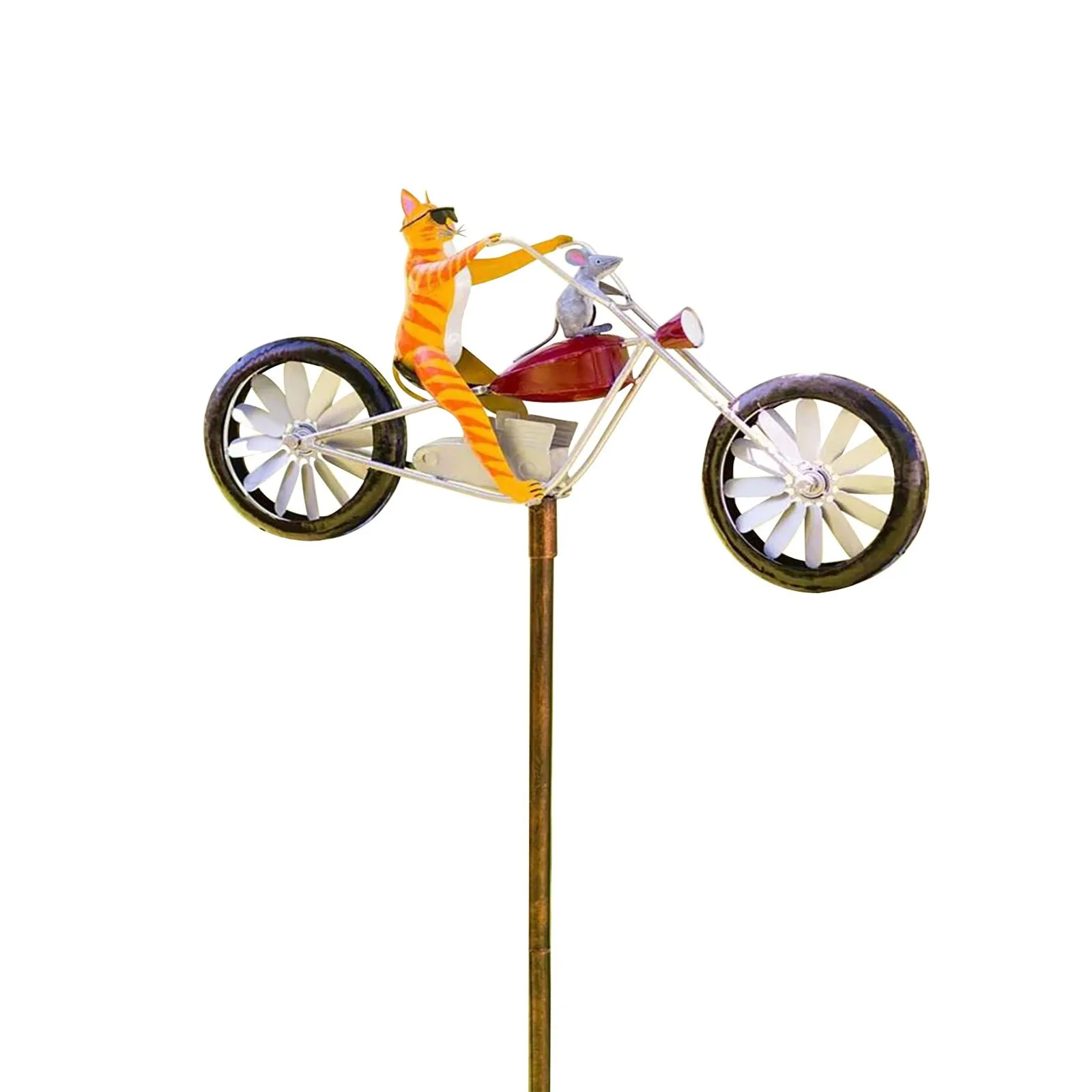 

Vintage Bicycle Metal windmill Bicycling Cat Metal windmill Courtyard decor Suitable for home garden decoration Outdoor ornamen