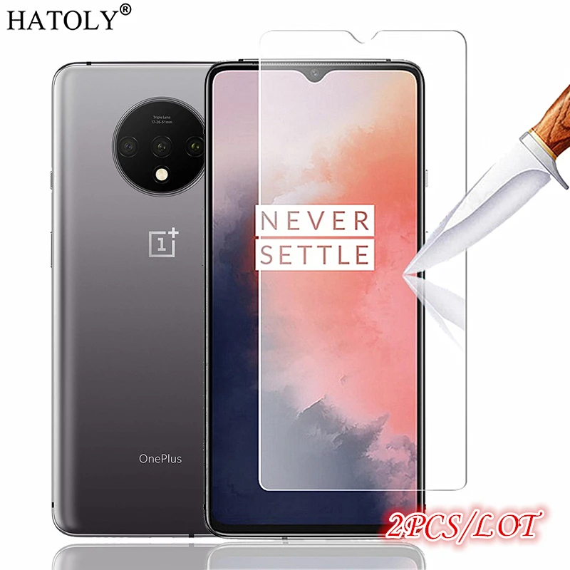 Cristal templado para Oneplus 7T, Protector de pantalla de tel&eacute;fono HD, pel&iacute;cula ultrafina para Oneplus 7T, 2 uds.-0