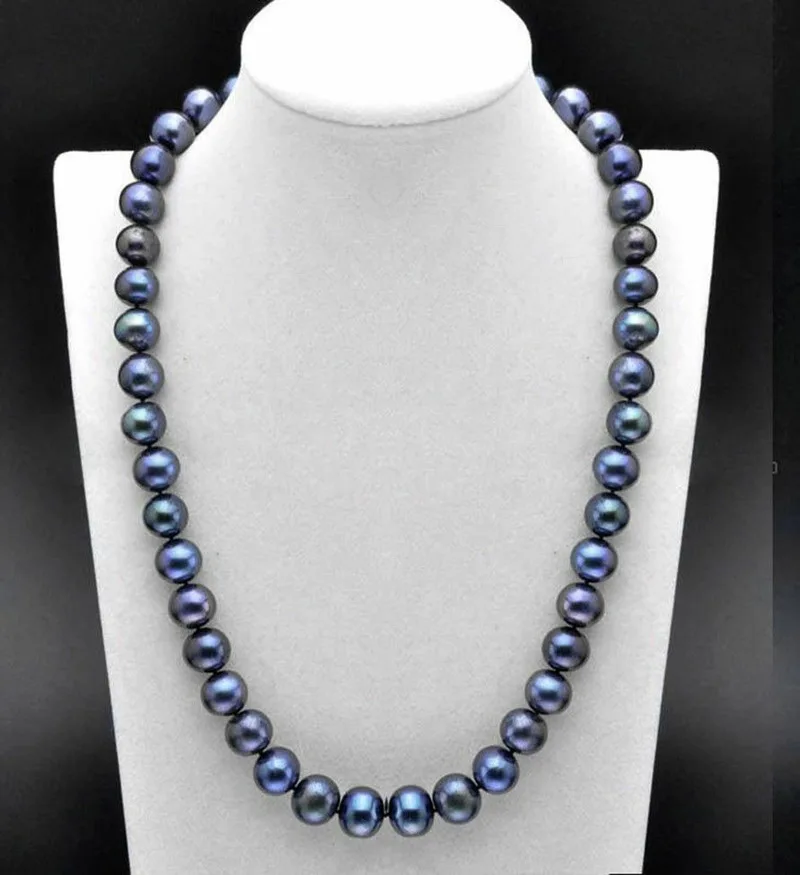 

25 inch AAA 8-9 MM SOUTH SEA Tahitian black PEARL NECKLACE 14K GOLD