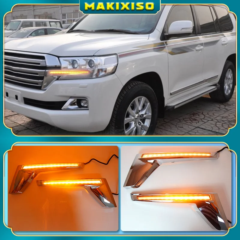 Желтый светодиодный светильник для вспышки сигнала поворота Toyota Land Cruiser FJ200 LC200