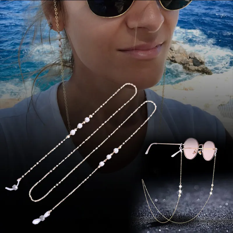 

Женская Нескользящая цепочка для очков, из сплава с жемчугом