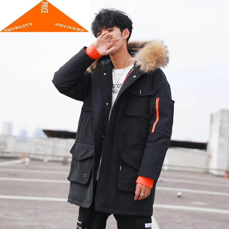 Мужская зимняя куртка на 20% утином пуху с капюшоном|Мужские пуховики| |