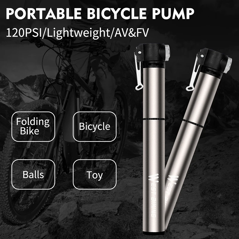 WEST BIKING мини велосипедный насос алюминиевый сплав ультра светильник MTB шоссейный