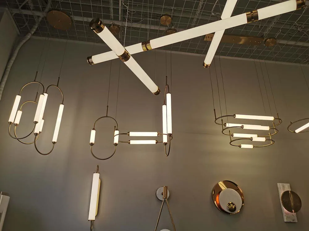 

Modern LED Linear Pendant Lamp Design Lighting Ceiling Light Dinning Living Room Home Decor Steel