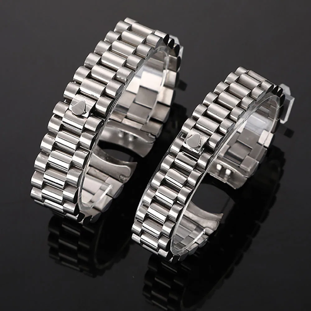 Fashionable personality men's stainless steel waterproof bracelet with curved interface replacement for Rolex watches